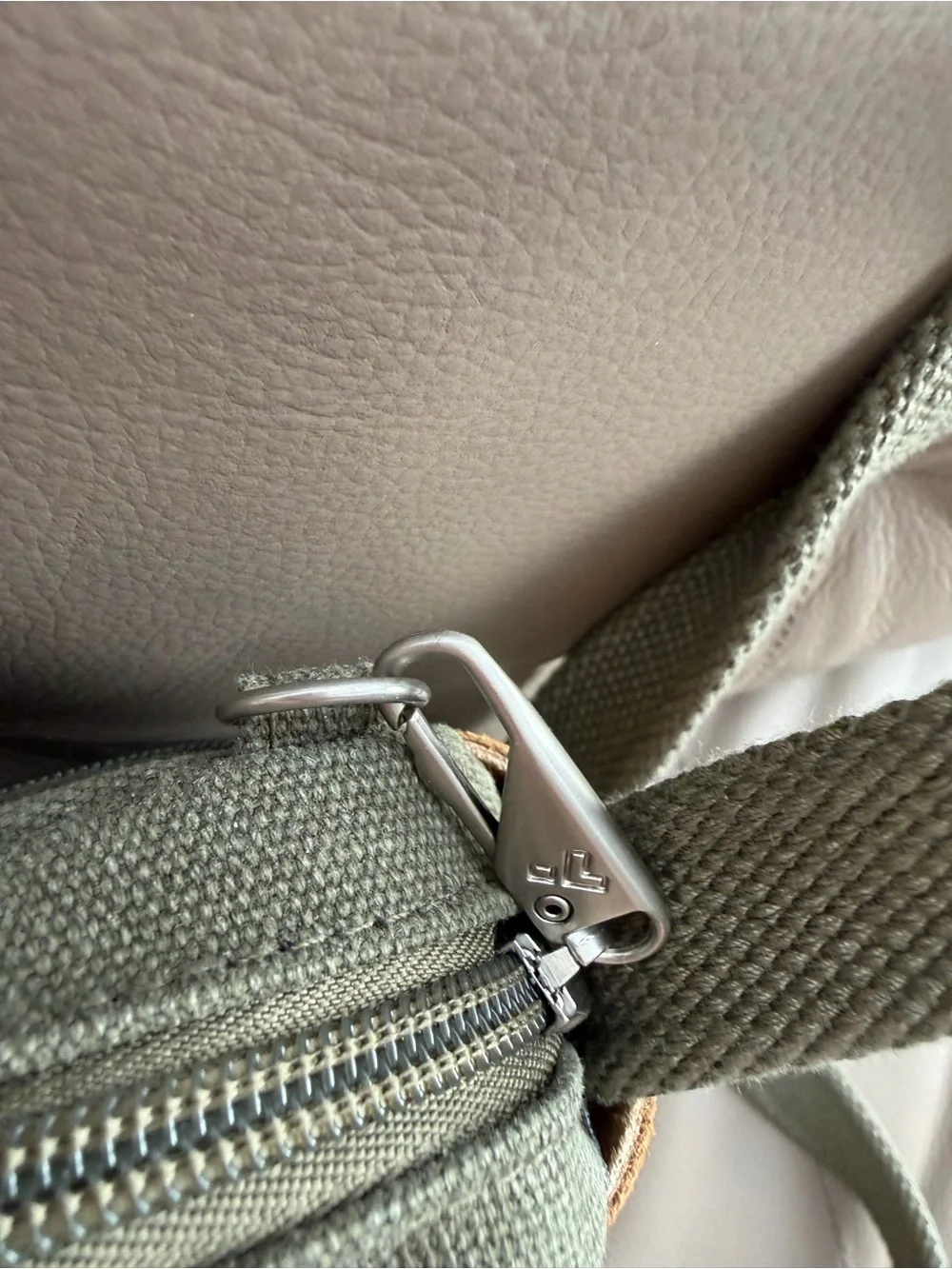 Travelon Olive Canvas Crossbody Messenger with Tan Accents